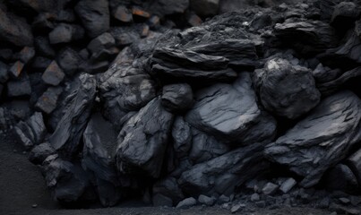 Close up of bituminous coal texture Creating using generative AI tools