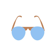 Sunglasses isolated on white background. Cool eyeglasses clip art. Summer accessory icon. Flat vector illustration