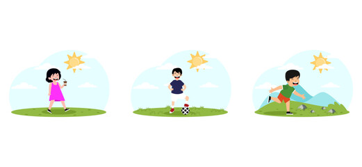 Happy Children's Day Flat Bundle Design