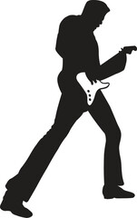silhouette of a person with a guitar