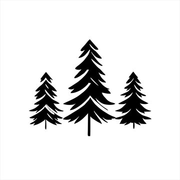 christmas tree design set, fir tree template