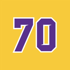 Basketball Sport Number Vector Template 70