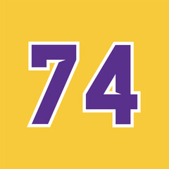 Basketball Sport Number Vector Template 74