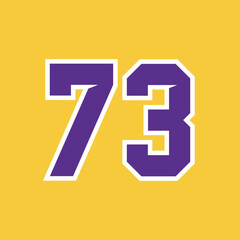 Basketball Sport Number Vector Template 73