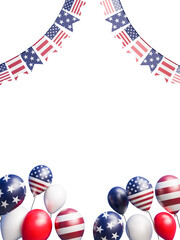 USA Memorial Day concept flag ribbon cutout
