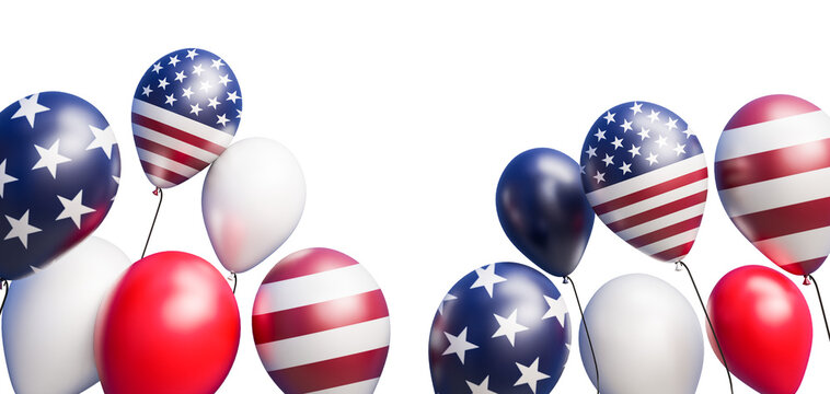 USA Memorial Day concept balloons cutout