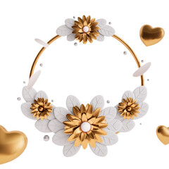 Flower wreath 3d render cutout