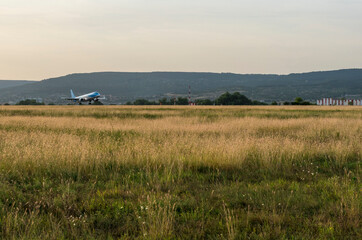 Arriving passengers at the airport.