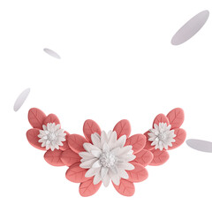 Flower wreath 3d render cutout