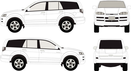 set of SUV cars