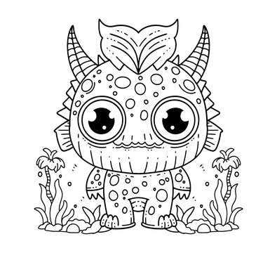 coloring book monster vector