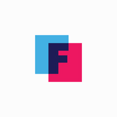 Letter F Lettermark Initial Multiply Overlapping Color Logo Vector Icon Illustration