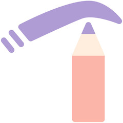 eyebrow pencil flat icon