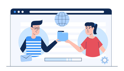 Two corporate Send, backup, copy, share document for data sharing.