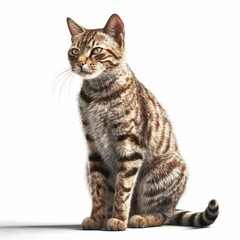 Fototapeta premium Cat isolated on white background (Generative AI)