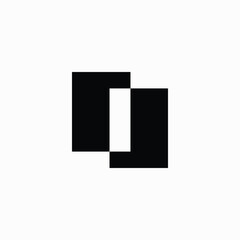 I Letter Lettermark Square Initial Negative Space Logo Vector Icon Illustration