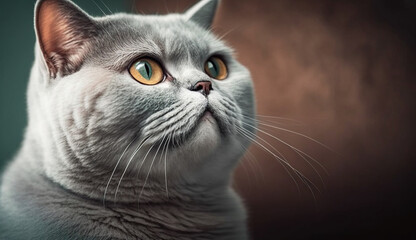 British Shorthair cat. beautiful instagram photography - Generative AI
