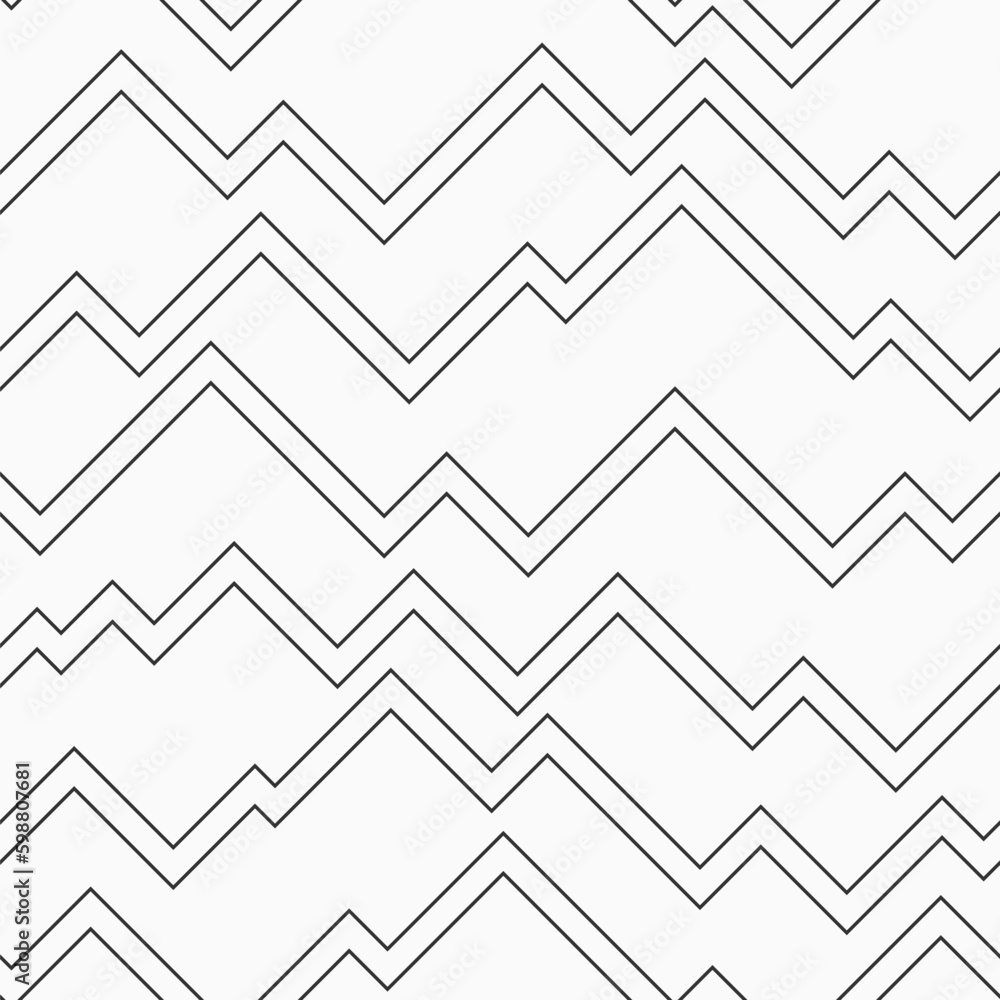 Wall mural abstract zig zag lines vector seamless pattern. stylized mountains. minimalistic graphic print. vect