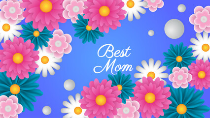 Happy women's day banners with flowers and pearl, white flower, concept design on pink background.