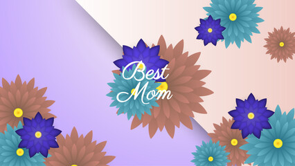 Happy mothers day greeting card colorful flower design template