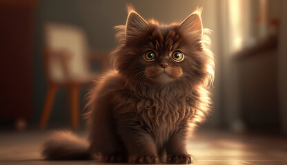 York Chocolate cat. beautiful instagram photography - Generative AI
