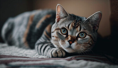 American Wirehair cat. beautiful instagram photography - Generative AI
