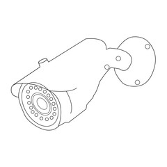 Surveillance Cameras, CCTV Linear Icons Vector Set. Security System, CCTV Thin Line Illustrations Collection. Home Safety Equipment. Wall, Ceiling Surveillance Cam Types Outline Symbols