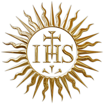 Jesuits gold symbol on the white background, illustration