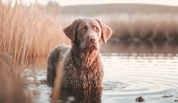 Chesapeake Bay Retriever dog. beautiful instagram photography - Generative AI
