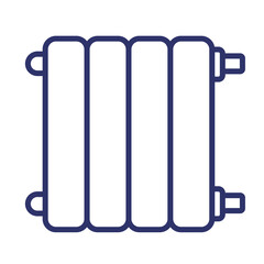Heating battery line icon on white