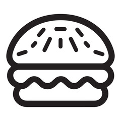 Hamburger icon, symbol for menu or food ordering app, simple graphic. Vector illustration