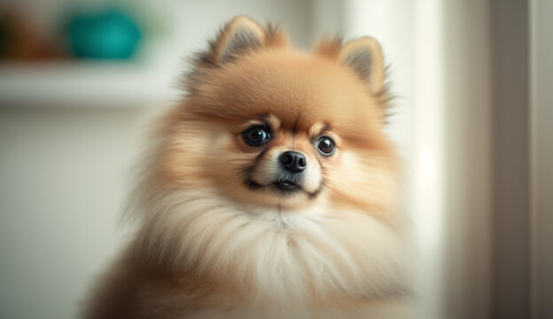 Pomeranian dog. beautiful instagram photography - Generative AI
