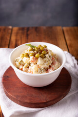 Russian Salad, also known as Olivier Salad. Very popular dish in several countries, the main...
