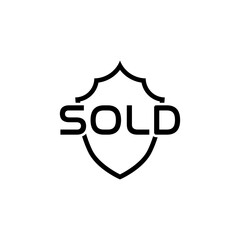 Sold shield icon isolated on transparent background