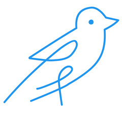Minimalist Outline Bird Icon 