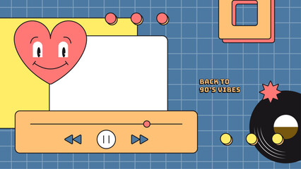 vector back to the 90s banner template