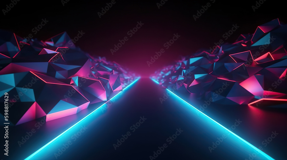 Poster modern abstract digital 3d background. copy space. based on generative ai