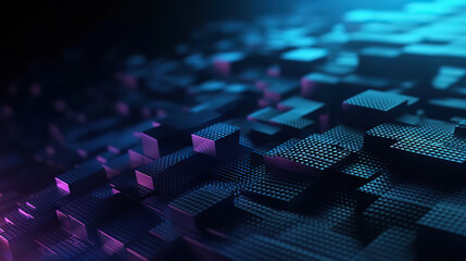 Modern abstract digital 3D background. Copy space. Based on Generative AI