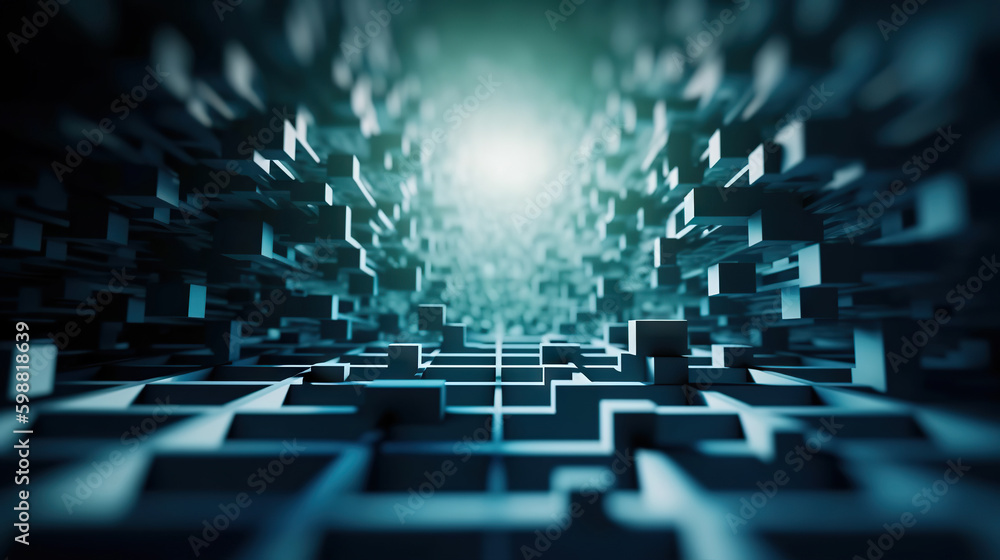 Poster modern abstract digital 3d background. copy space. based on generative ai