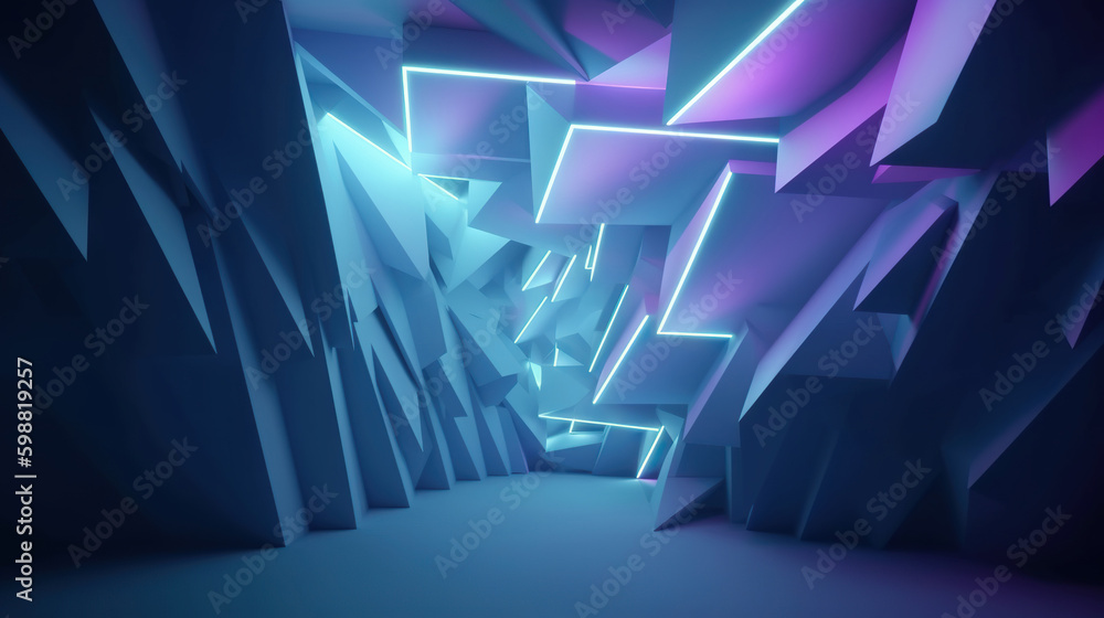 Poster modern abstract digital 3d background. copy space. based on generative ai