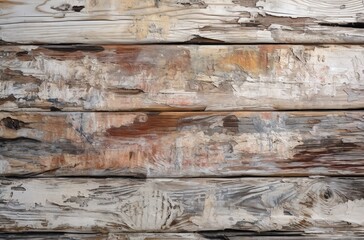 Plakat Old wood textured in white paint, generative ai