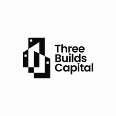 Three Building Construction Tower Apartment Logo vector Icon illustration