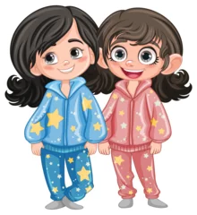 Abwaschbare Fototapete Kinder Cute cartoon character in pajamas
