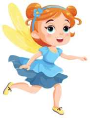 Abwaschbare Fototapete Kinder Cute Fairy Princess Cartoon Character