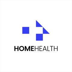 Modern and simple home and health cross combination logo. It is perfect for a hospital logo