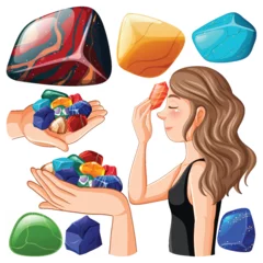 Foto op Plexiglas Kinderen Set of lucky gem stone