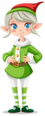 Abwaschbare Fototapete Kinder Elf girl cartoon Christmas character