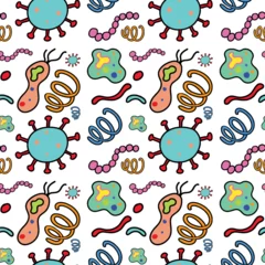 Abwaschbare Fototapete Kinder Science Objects and Icons Seamless Pattern