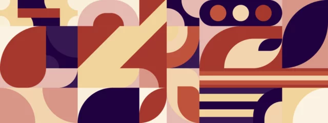 Crédence de cuisine  Vintage abstract geometrict colorful retro design banner  © Salman