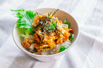 野菜のかき揚げとじ丼